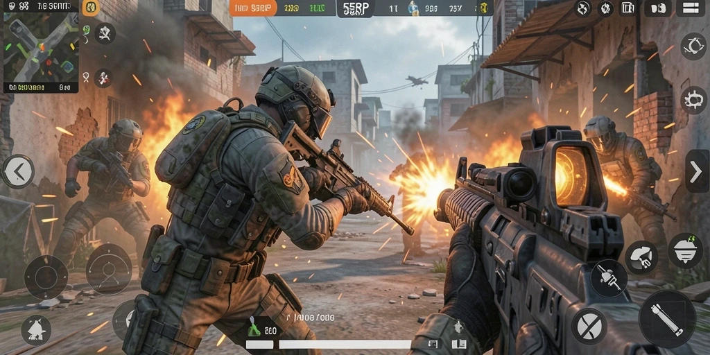 Tampilan gameplay 55RP yang menegangkan dan penuh aksi.