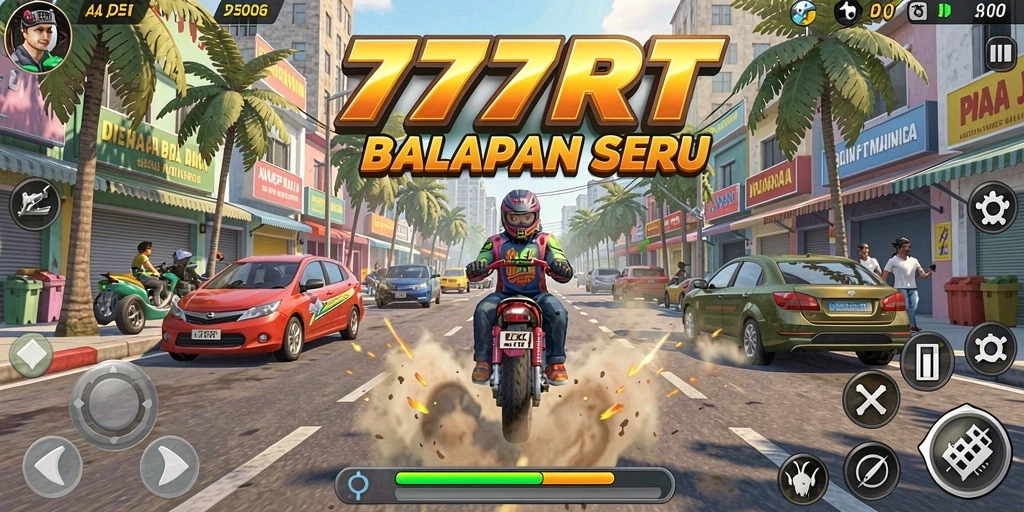 Gameplay seru dalam balapan dengan mobil cepat dan trek menarik.