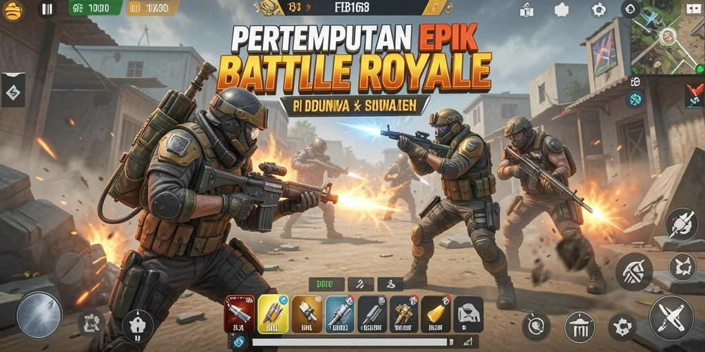 Tangkapan layar dari gameplay mendebarkan FB168 di arena Battle Royale.