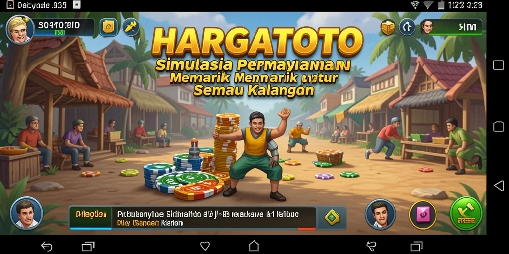 Tampilan gameplay HARGATOTO dengan suasana simulasi yang menarik.