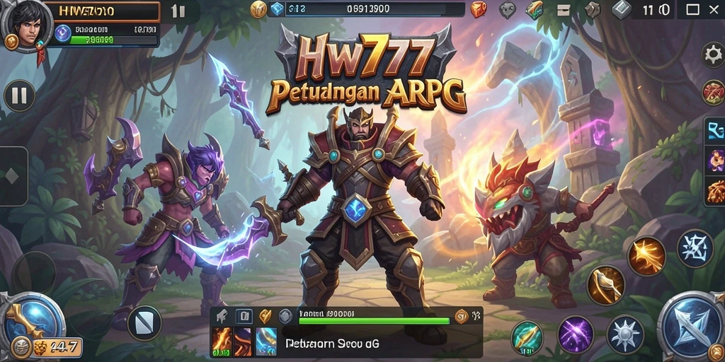 Tampilan screenshot HW777 menampilkan aksi seru dalam pertempuran ARPG.