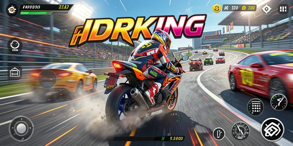 Tampilan menegangkan saat balapan di IDRKING dengan grafik yang memukau.