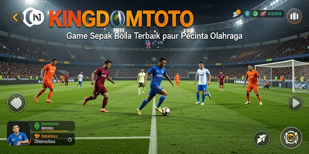 Tangkapan layar KINGDOMTOTO menampilkan aksi pertandingan sepak bola yang mendebarkan.