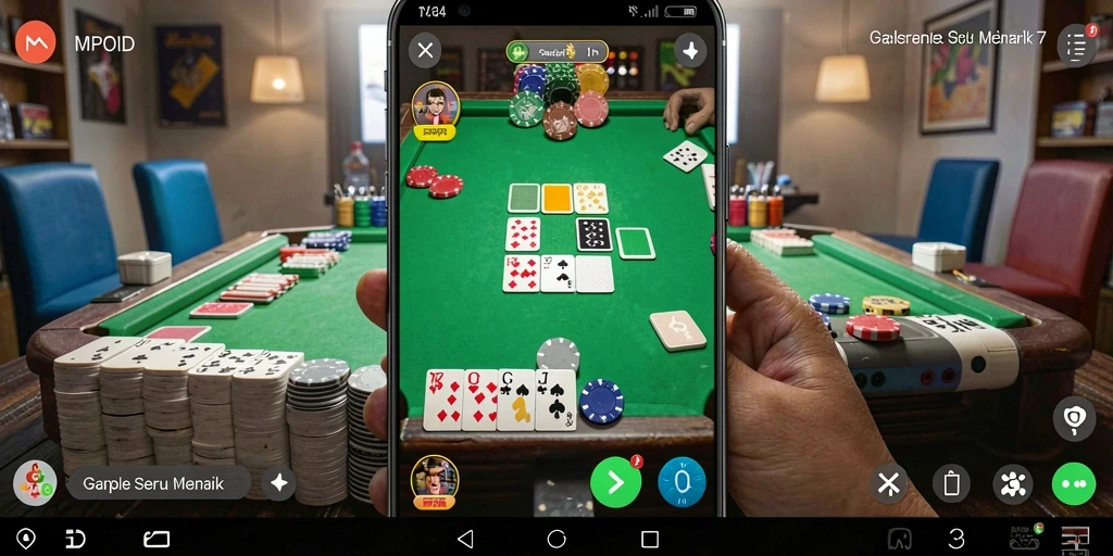 Screenshot MPOID menunjukkan gameplay Gaple yang menarik dan interaktif.
