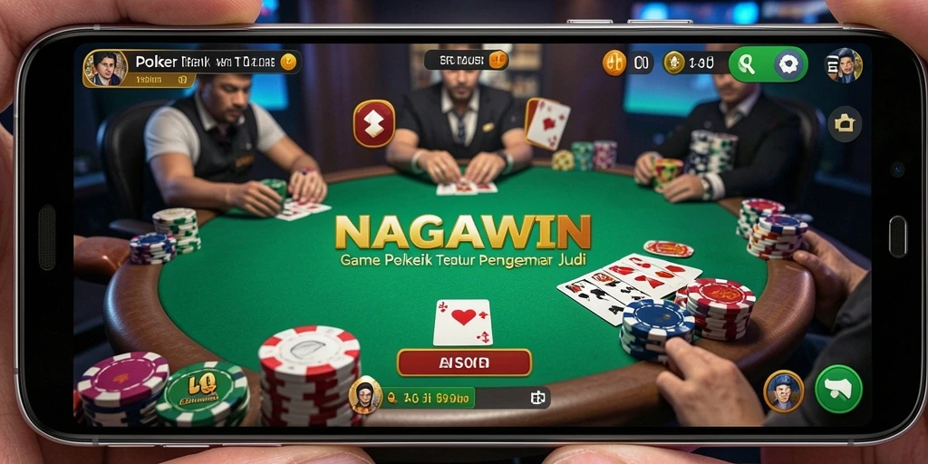 Screenshot gameplay NAGAWIN menampilkan momen seru dalam permainan Poker.