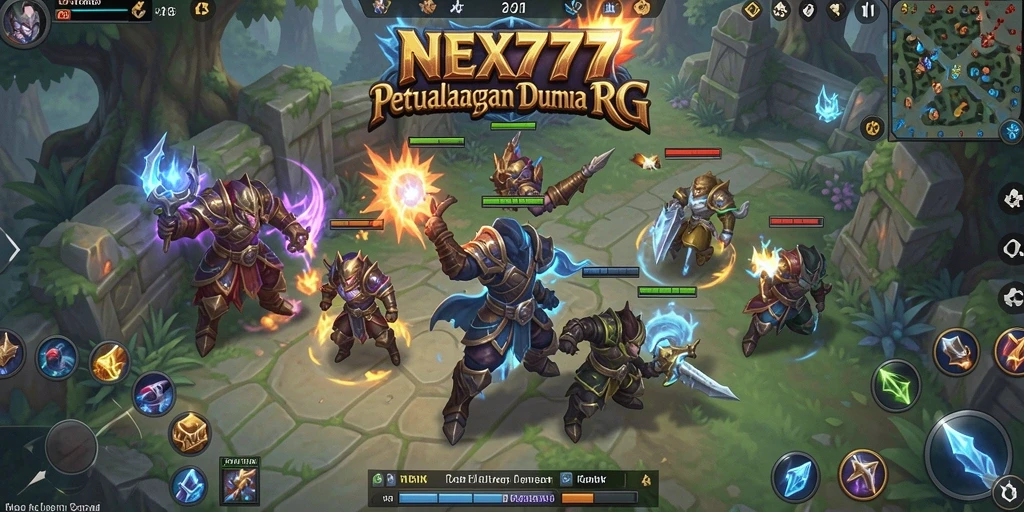 Screenshot gameplay NEX777 menampilkan aksi RPG yang mendebarkan.