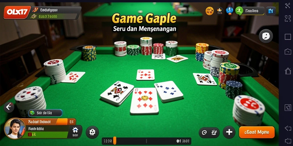 Tampilan game Gaple yang menyenangkan dan interaktif.
