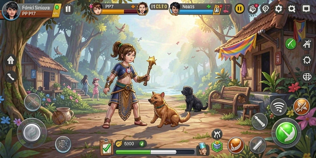 Tampilan gameplay PP7 saat menjalani simulasi kehidupan yang menarik.