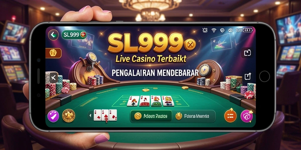 Screenshot gameplay SL999 yang menunjukkan suasana Live Casino yang mendebarkan.