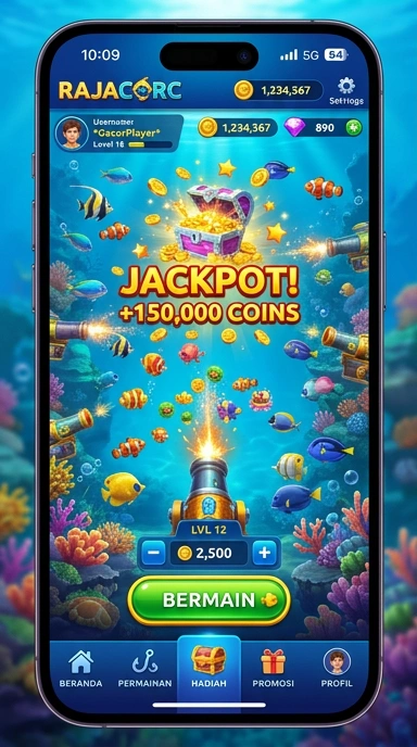 Screenshot aplikasi rajacorc dengan fitur pencarian yang intuitif.
